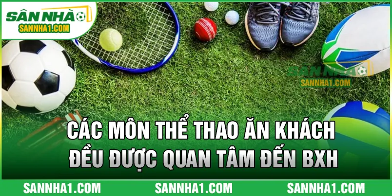Các môn thể thao ăn khách đều được quan tâm đến BXH