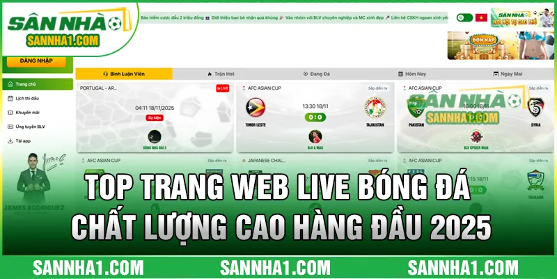 Top Trang Web Live Bóng Đá Chất Lượng Cao Hàng Đầu 2025