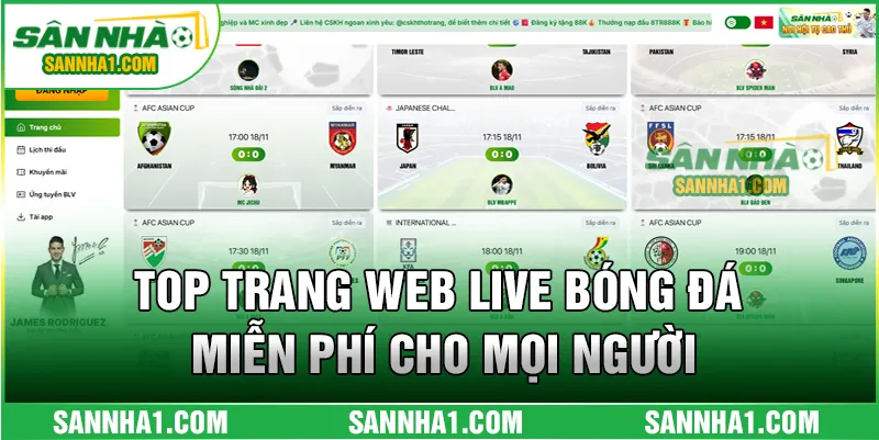 Top trang web live bóng đá miễn phí cho mọi người