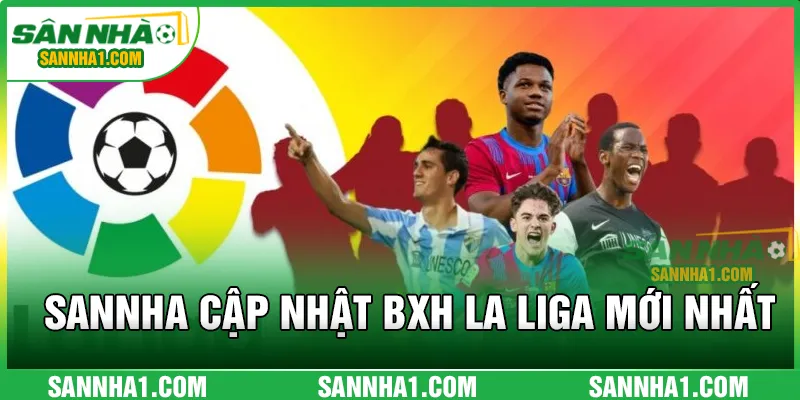 SANNHA cập nhật BXH La Liga mùa mới nhất
